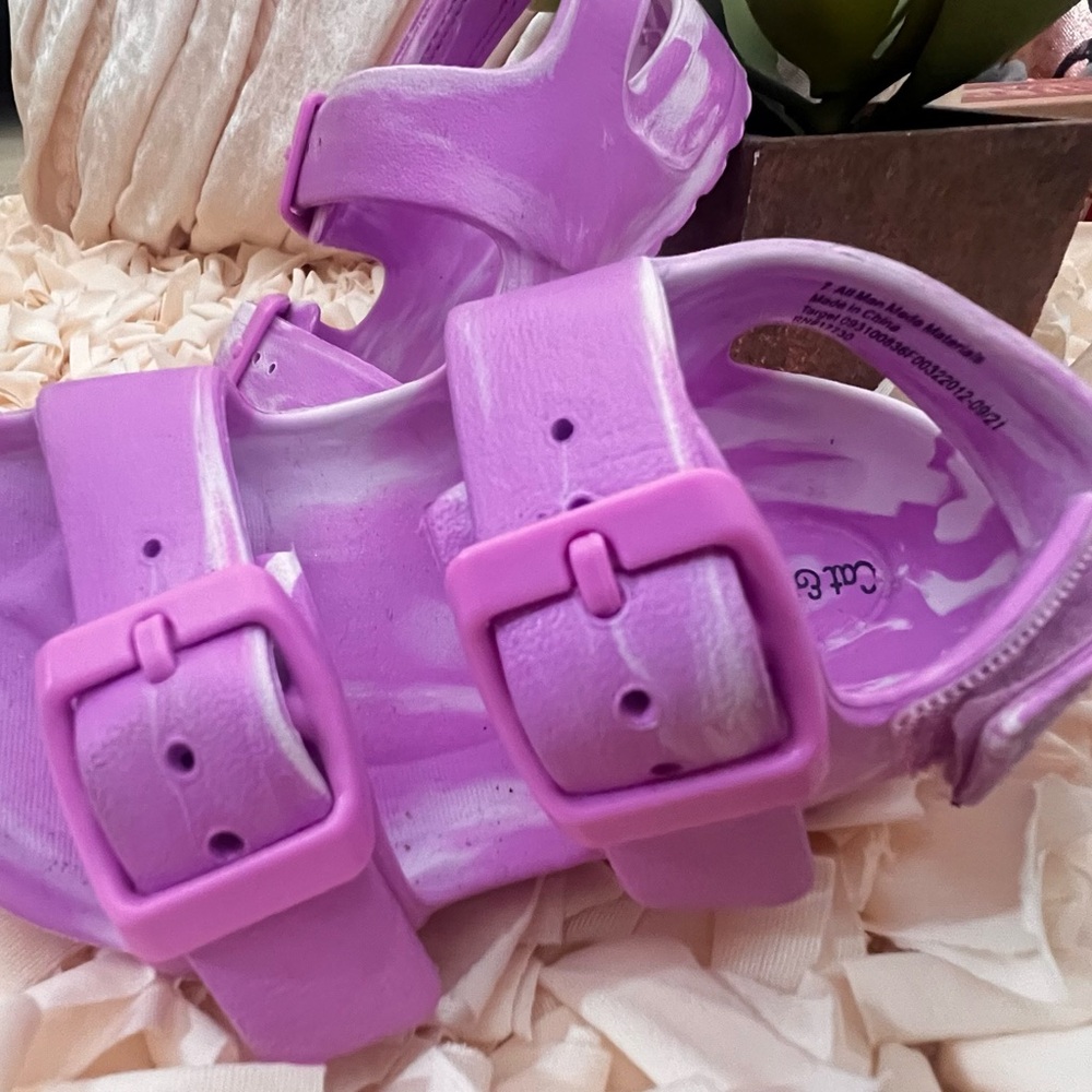 Cat and Jack Tye Dye Purple Sandals with Buckle Straps